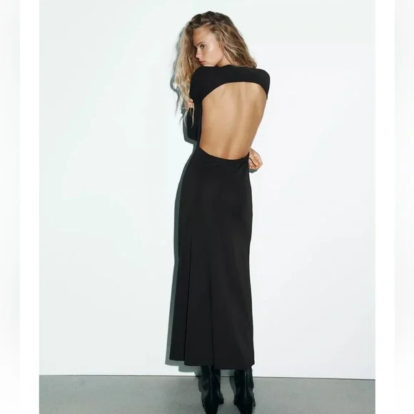 NWT ZARA VIRAL OPEN-BACK CREPE DRESS 
🚨FIRM PRICE NO DISCOUNT  ON THIS DRESS - Picture 12 of 16